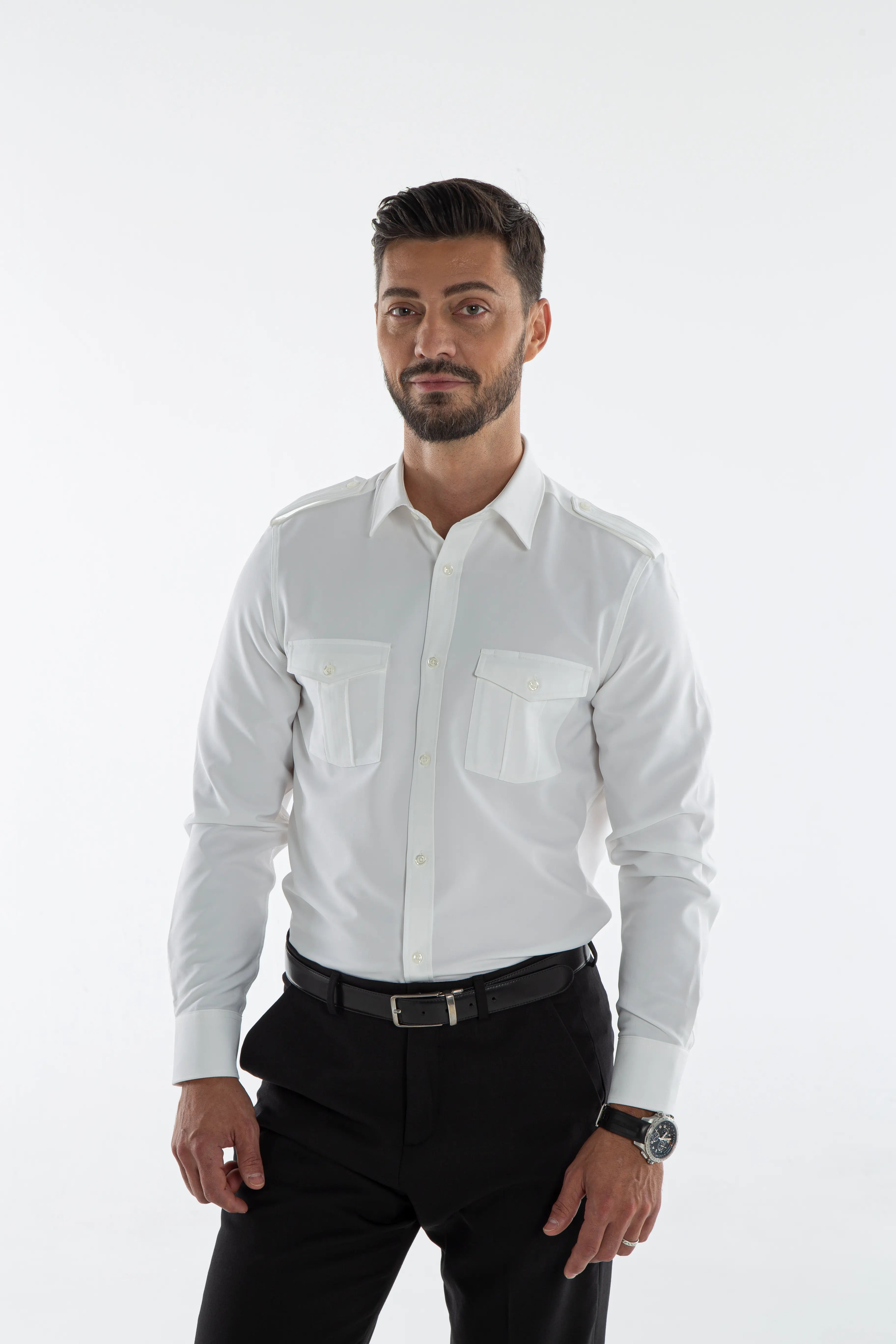 Camisa de piloto de hombre - Manga larga