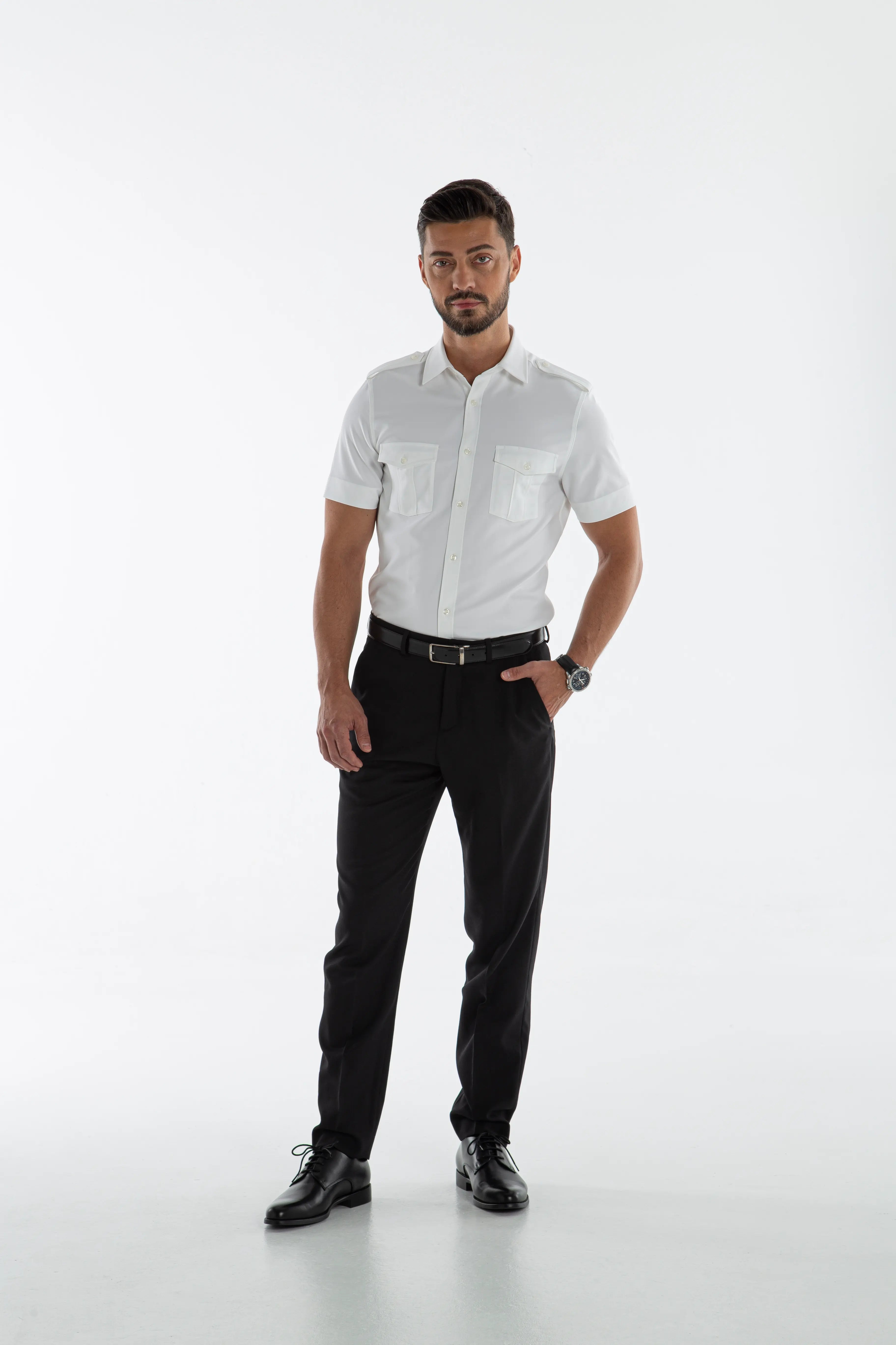 Camisa de piloto de hombre - Manga corta