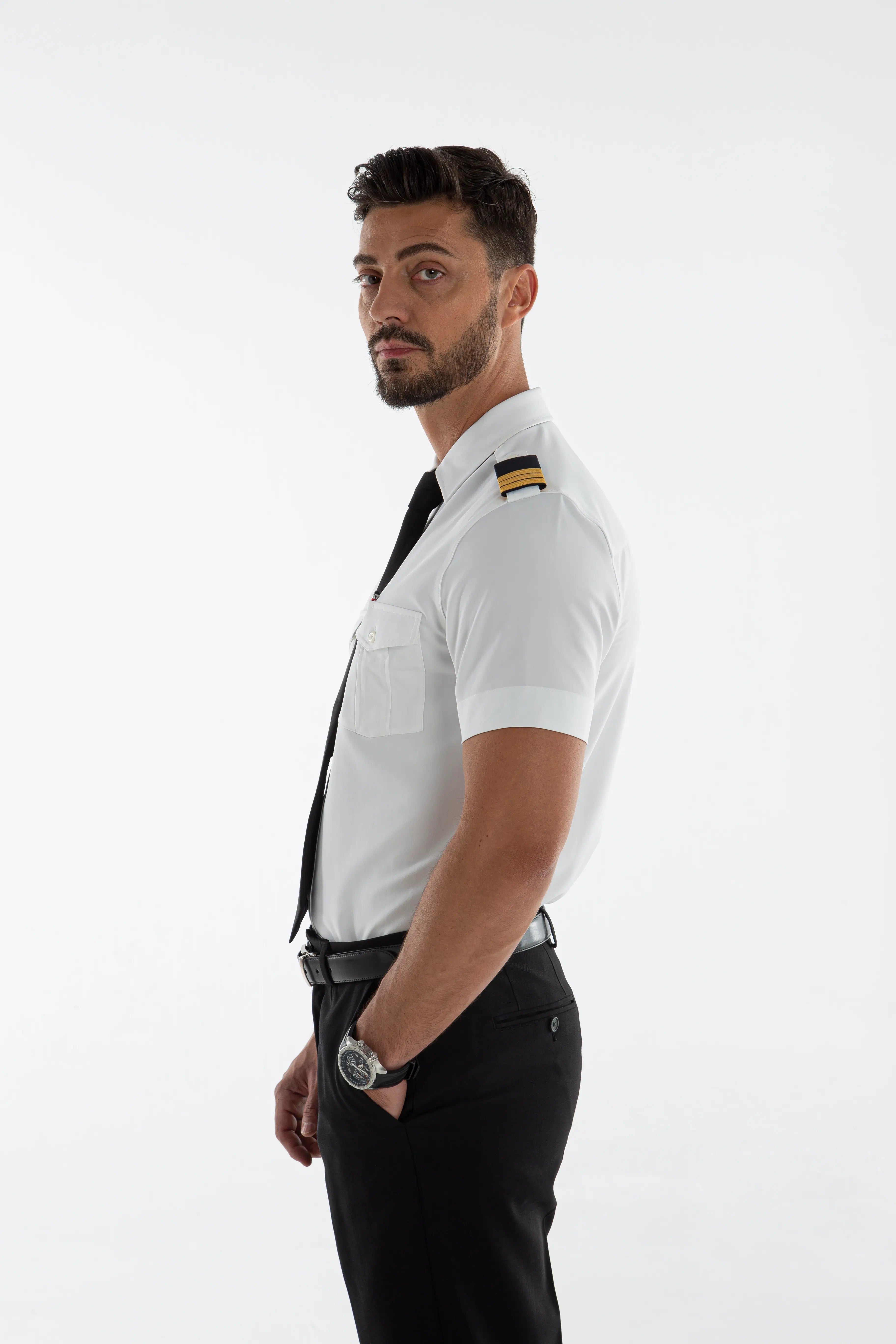 Camisa de piloto de hombre - Manga corta