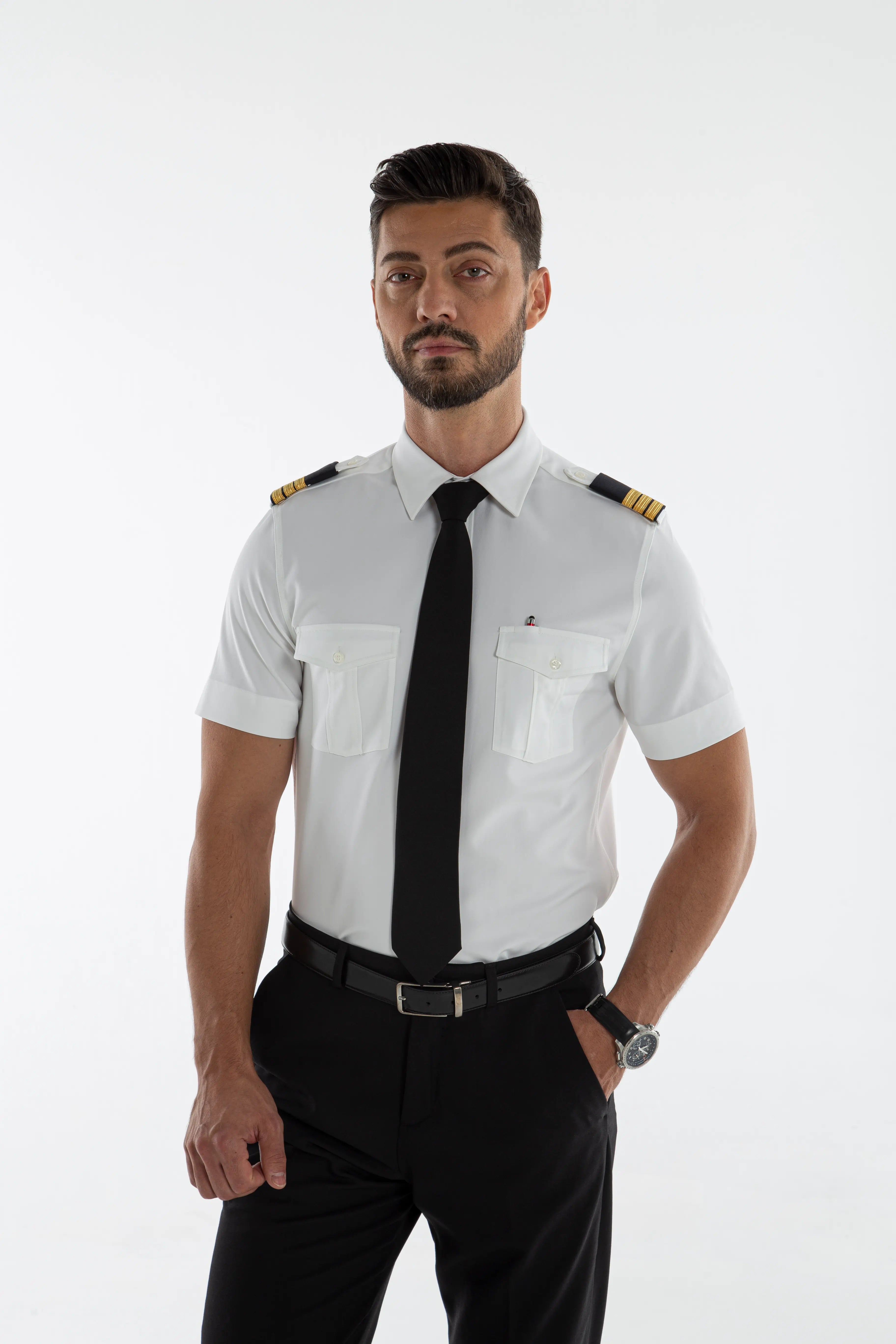 Camisa de piloto de hombre - Manga corta