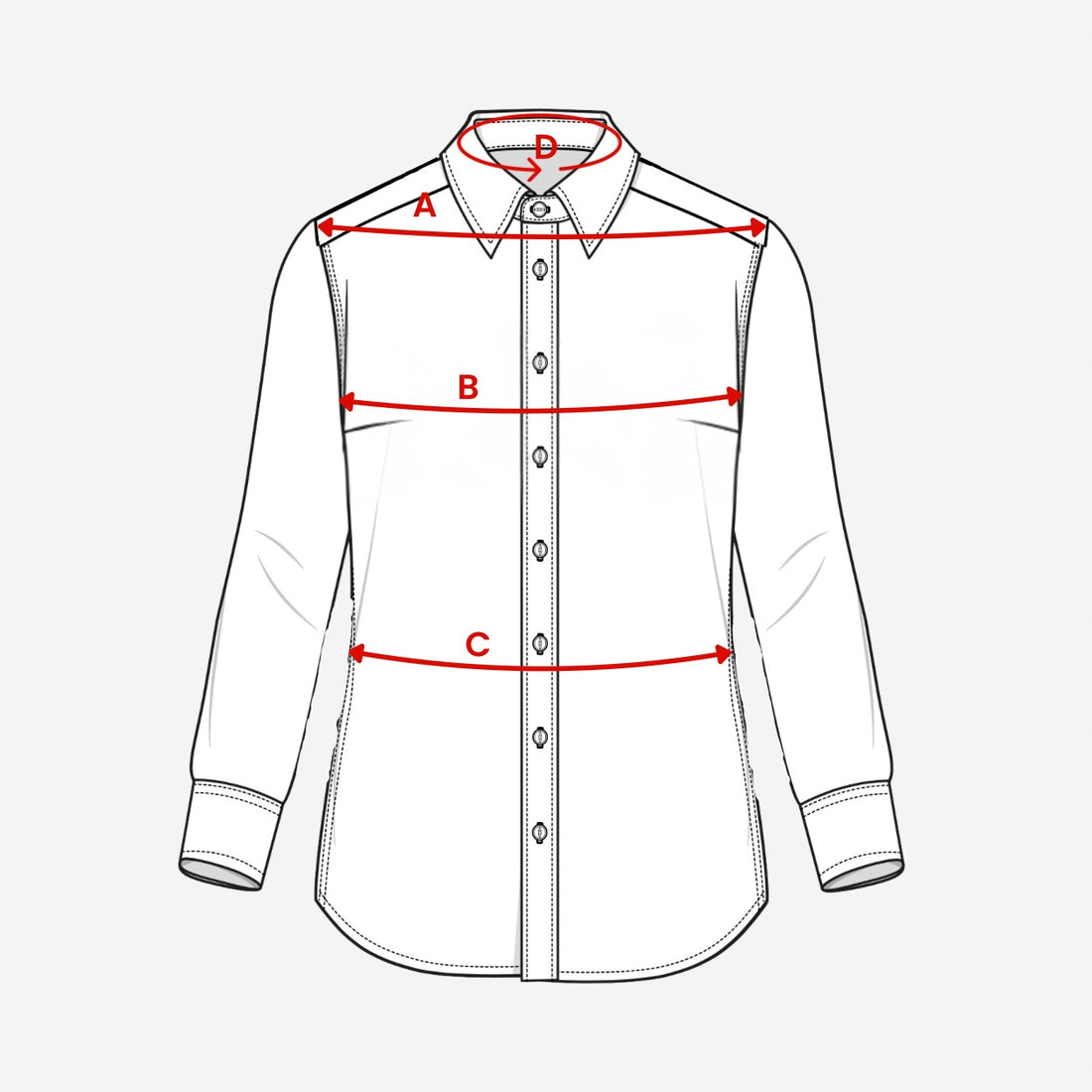 Meça uma camisa que já possua.